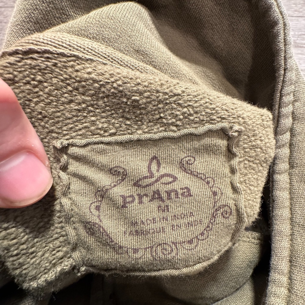 Prana Jacket Womens Medium Green‎ Tori Button Up Fleece Knit Sweater 100% Cotton - Picture 4 of 9